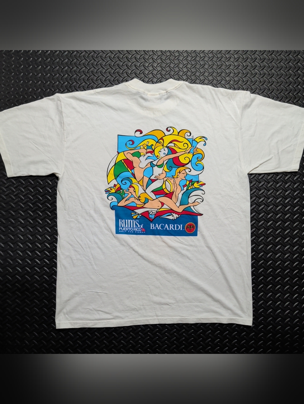 VINTAGE 1990s Bacardi Rums of Puerto Rico Art Graphic size XL